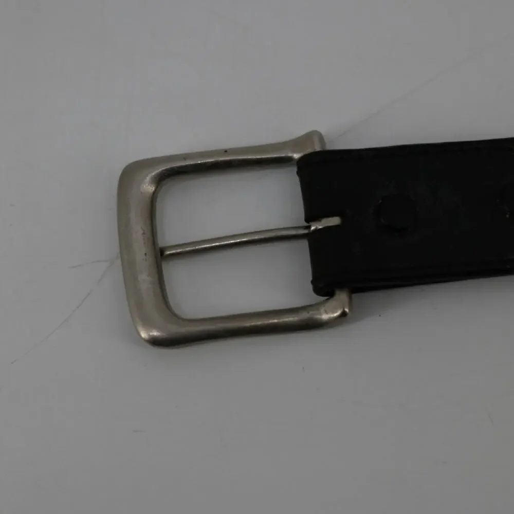 Men's Leather Belt Size 46 Black Basket Weave Casual Security Uniform